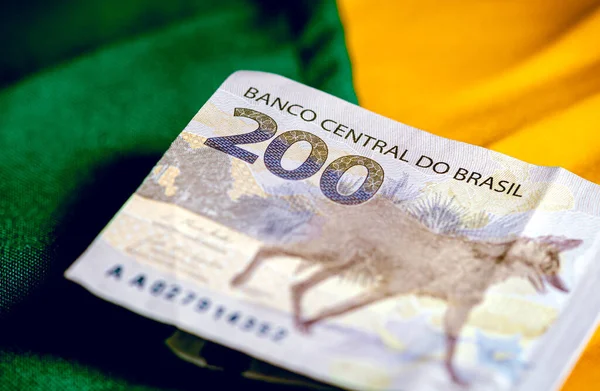 Veri Soldi Dal Brasile Dinheiro Reais Real Brasileiro Brasile Banconote — Foto Stock