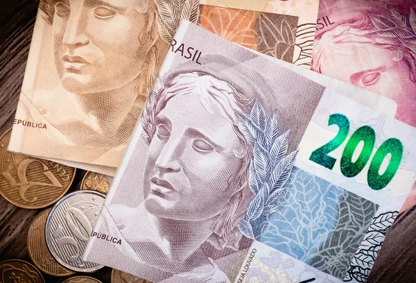 Real Currency Money Brazil Money Reais Brazilian Real Brazil Group — Stok fotoğraf