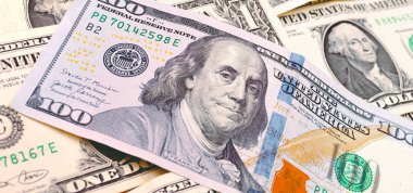 United States dollar banknotes in macro photography. Economy and finance concept.