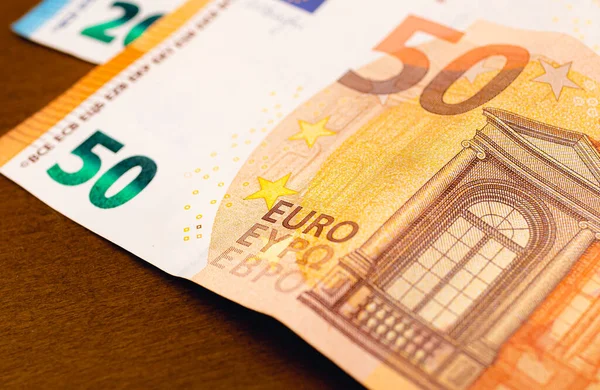 Argent Euro Eur Billets Euros Gros Plan Concept Finances Économie — Photo