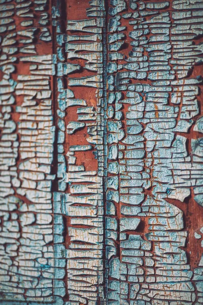 Fragment Fermeture Une Porte Bois Vieille Peinture Des Fissures Dans — Photo