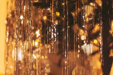 Tatiller, parıldayan ışıklar ve Noel ağacında parıldayan süslemelerle dolu sıcak oturma odasına sıcaklık ve ışık getirir.