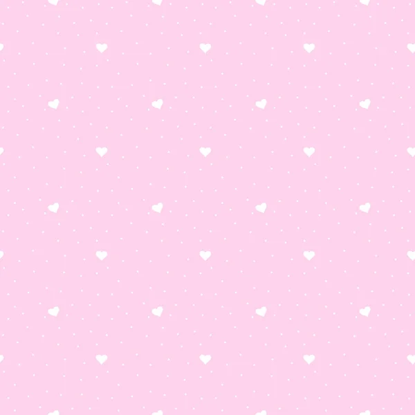 Valentines Day polka dot Seamless pattern Watercolor heart. Wedding dotted background, texture for scrapbooking, fabric. Hand drawn pink hearts and dot