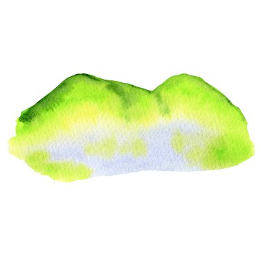 Suluboya Bahar Dağları, Tepeler Yeşil doğa ormanı manzarası Beyaz arka planda izole edilmiş