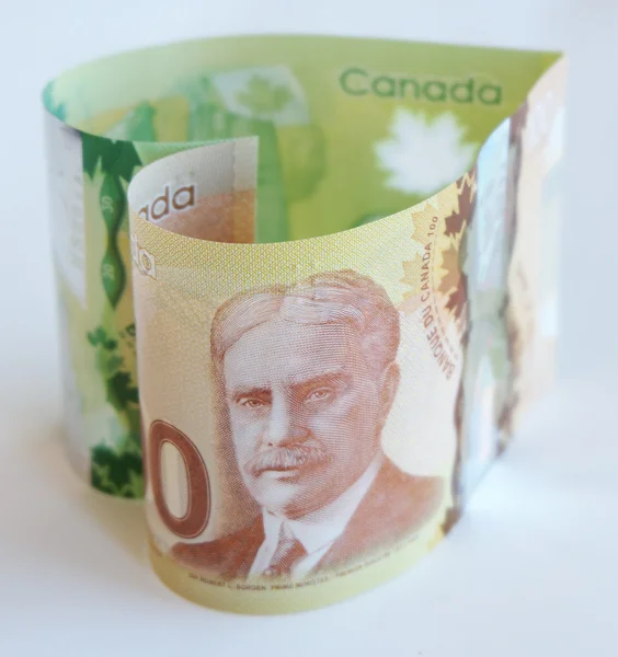 Dinero canadiense El dinero nos ama — Foto de Stock