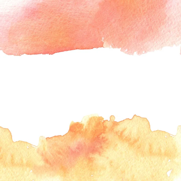 Иллюстрация Акварель Рамка Оранжевый Персик Розовый Фон Акварель Бок Бок — стоковое фото