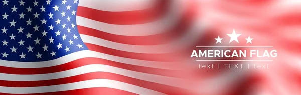 Vector illustration of American flag with blur. Banner for patriotic holidays.
