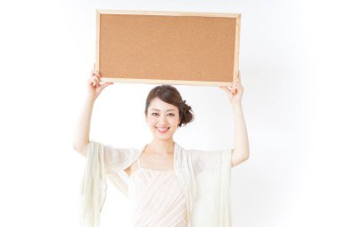 Mantar mantarlı bir kadın.