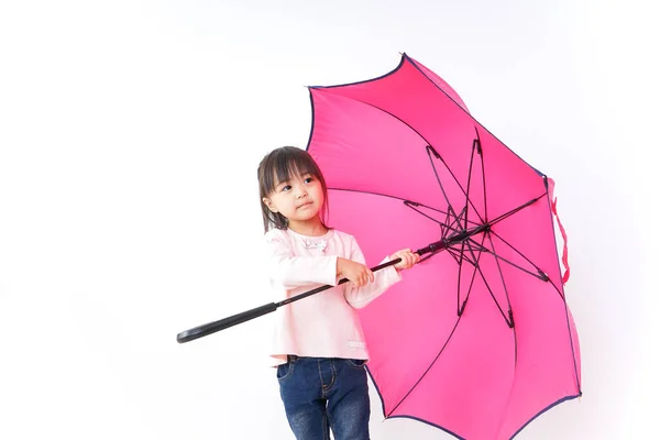 Enfant Ouvre Parapluie — Photo