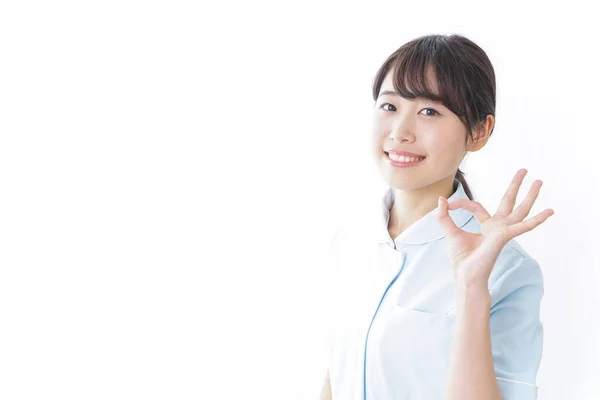 Uniforme Joven Asiático Enfermera — Foto de Stock