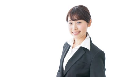 Beyaz arka planda çalışan işkadını