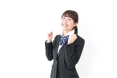 Sınav kağıdı, mutlu kız. 