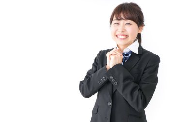 Sınav kağıdı, mutlu kız. 