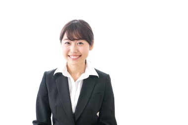 Beyaz arka planda çalışan işkadını