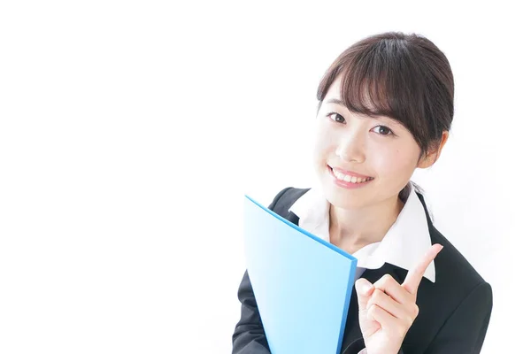 Portrait Asian Businesswoman Isolated White Background — Stock Photo, Image