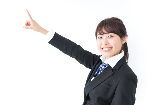 High School Girl Pointing Future — Stock Photo, Image