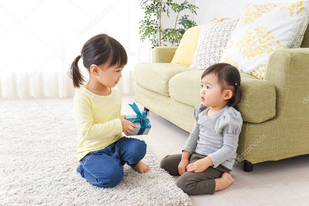 Children exchanging their presents