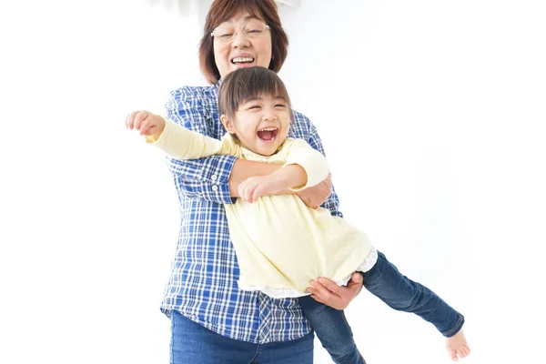 Nonna Abbracciare Nipote Vicino — Foto Stock
