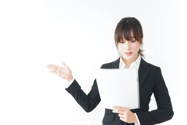 Portrait Asian Businesswoman Isolated White — Stock Photo, Image