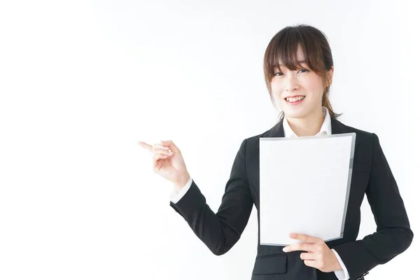 Joven Empresaria Haciendo Presentación — Foto de Stock