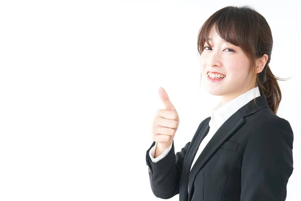 Feliz Joven Asiática Mujer Negocios Retrato — Foto de Stock