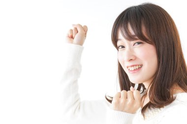 Mutlu Asyalı kadın portresi