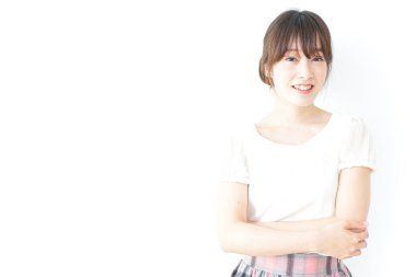 Güzel genç bir kadının portresi.