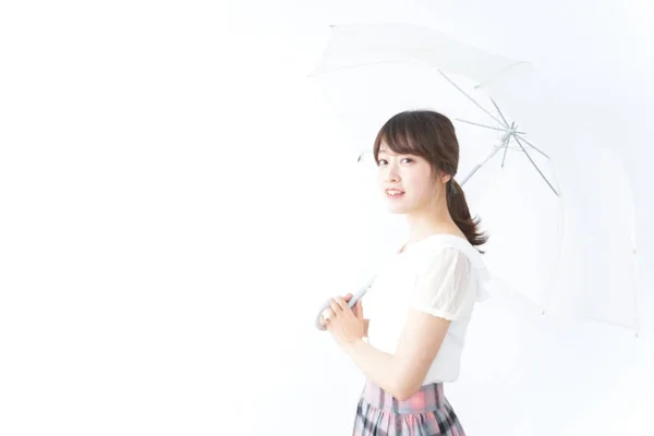 Junge Frau Mit Regenschirm — Stockfoto