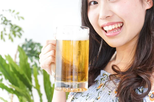 Young Woman Drinking Toast — Stock Photo, Image