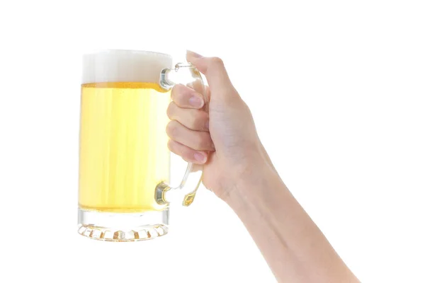 Young Woman Cracking Beer — Stock Photo, Image