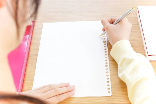 Estudante Sexo Feminino Estudando Escola Cram — Fotografia de Stock