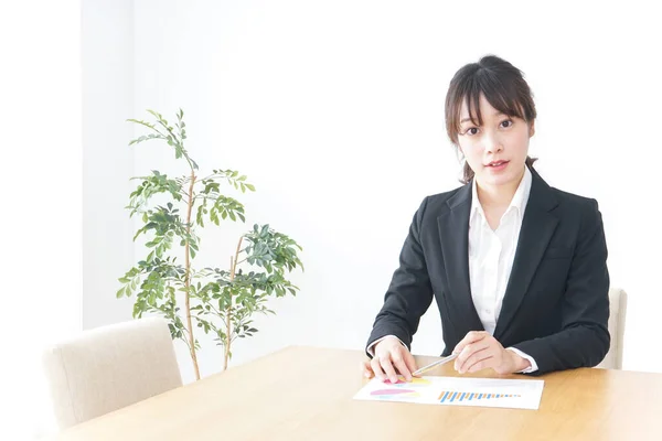 Portrait Asian Businesswoman Isolated White Background — Stock Photo, Image