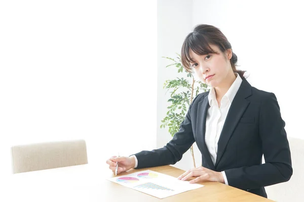 Portrait Asian Businesswoman Isolated White Background — Stock Photo, Image