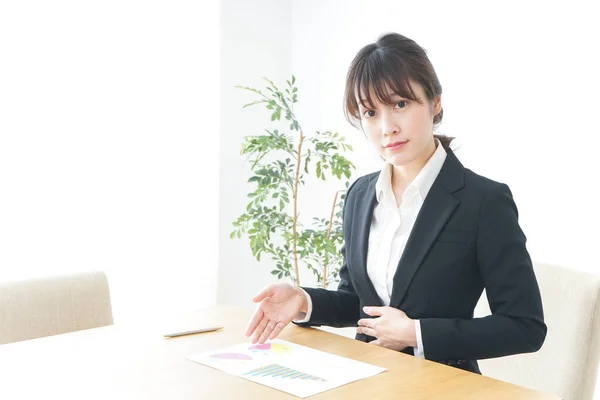 Portrait Asian Businesswoman Isolated White Background — Stock Photo, Image