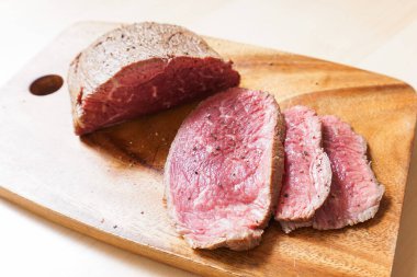 El yapımı biftek. Görüntüyü kapat.