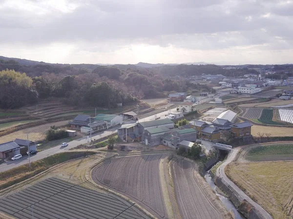 Tournage Drones Campagne Île Awaji Japon Photographie Aérienne Vue Sur — Photo