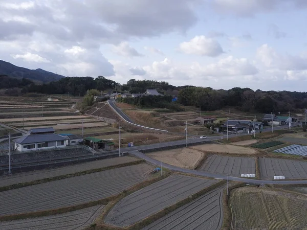 Tiro Con Drones Campo Japón Fotografía Aérea Vista País — Foto de Stock