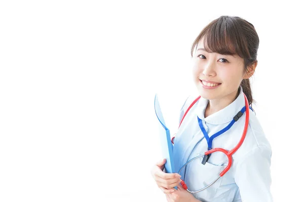 Porträt Einer Lächelnden Jungen Krankenschwester Uniform — Stockfoto