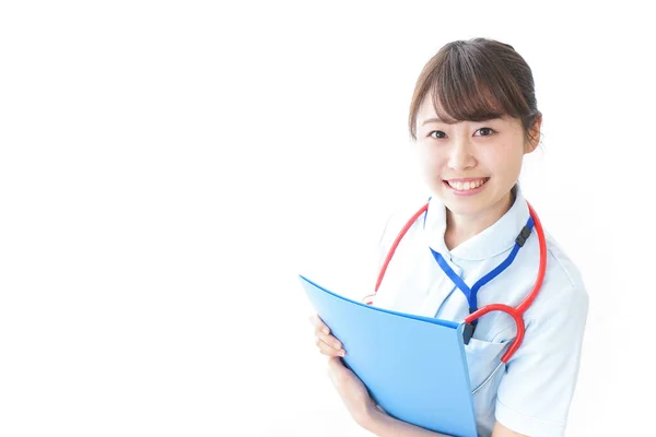 Portrait Smiling Young Nurse Uniform — Stock Photo, Image