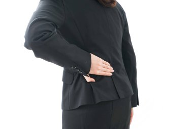 Beyazlara izole edilmiş Asyalı iş kadını portresi