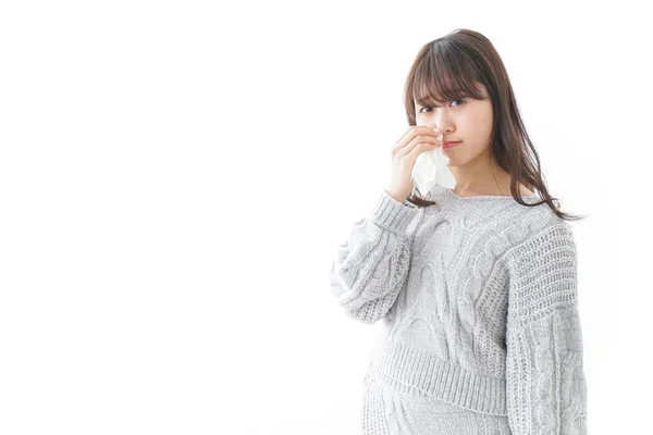 Vrouw Krijgt Een Bloedneus — Stockfoto