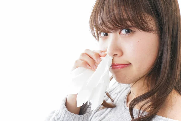 Woman Getting Bloody Nose — Stock Photo, Image