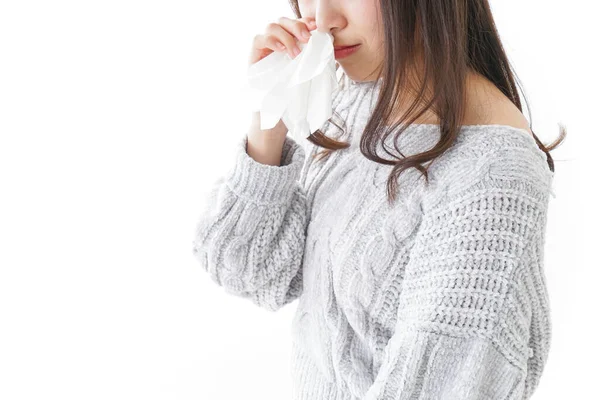 Woman Getting Bloody Nose — Stock Photo, Image