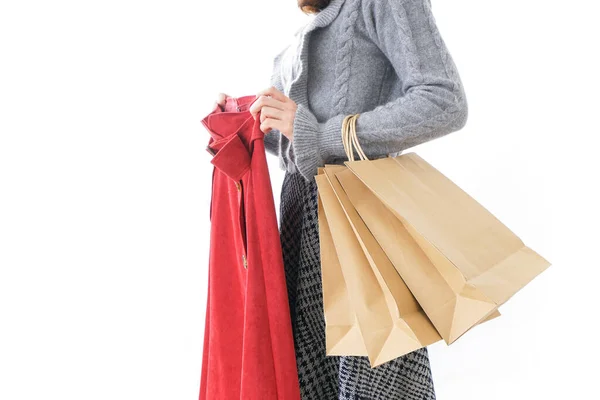 Woman Buying Clothes White — Stock Photo, Image