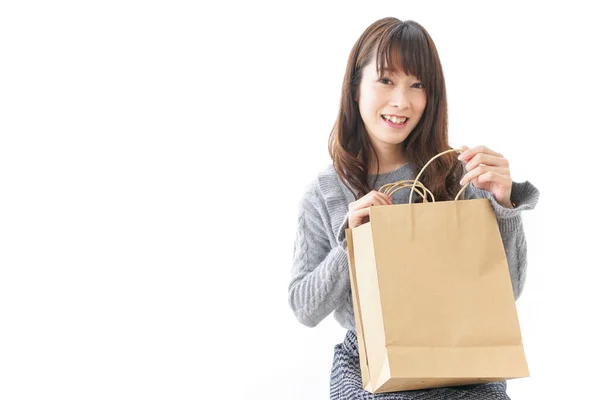 Jovem Mulher Imagem Compras — Fotografia de Stock