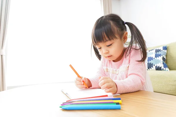 Criança Desenho Imagens Casa — Fotografia de Stock