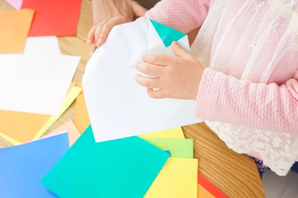 Papier Origami Składany Dla Dzieci — Zdjęcie stockowe
