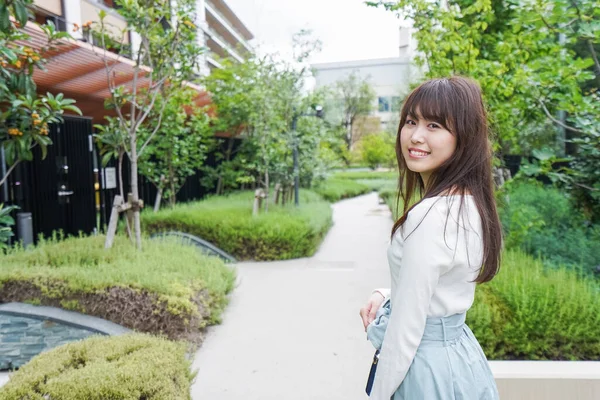 Beautiful Woman Walking Outdoor — Stock Photo, Image