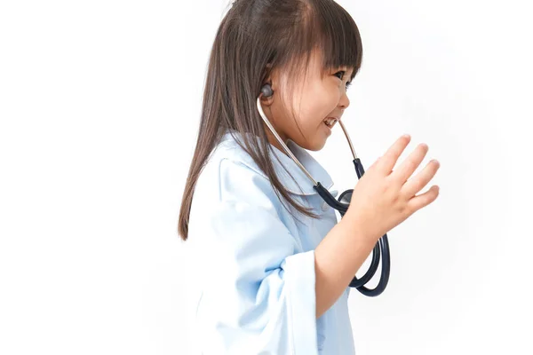 Nette Kinder Arzt Isoliert Auf Weißem Hintergrund — Stockfoto