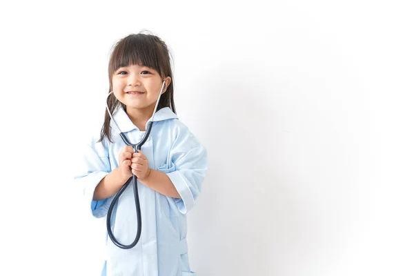 Cute Children Doctor Isolated White Background — Stock Photo, Image